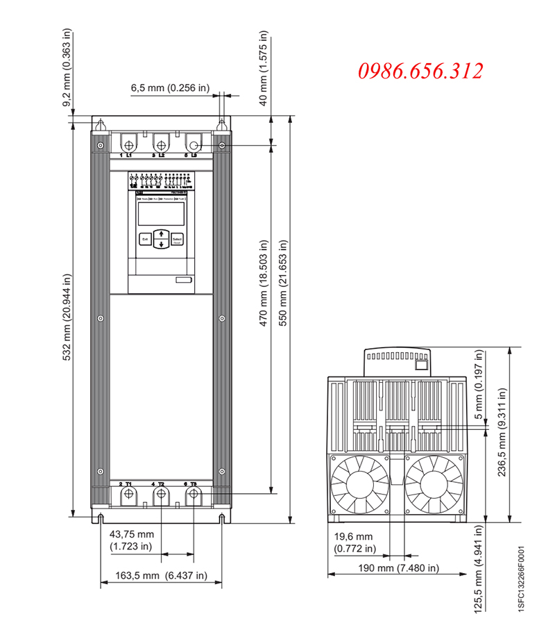 khởi động mềm PSE250-600-70-1