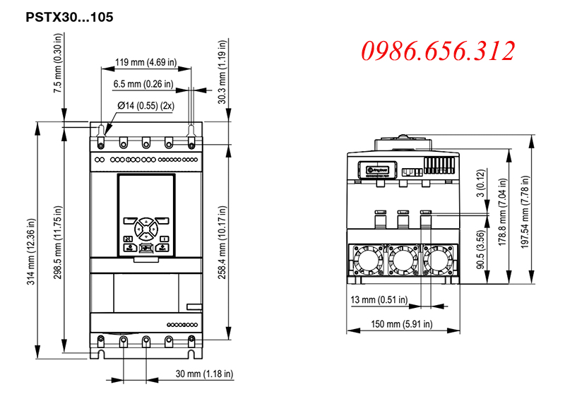 khởi động mềm PSTX105-600-70