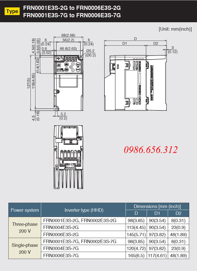 biến tần FRN0002E3S-7G